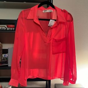 Free People coral colored blouse